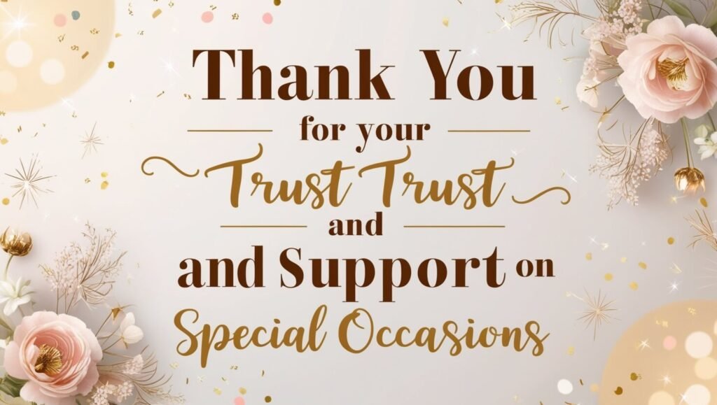 Thank You For Your Trust And Support on Special Occasions