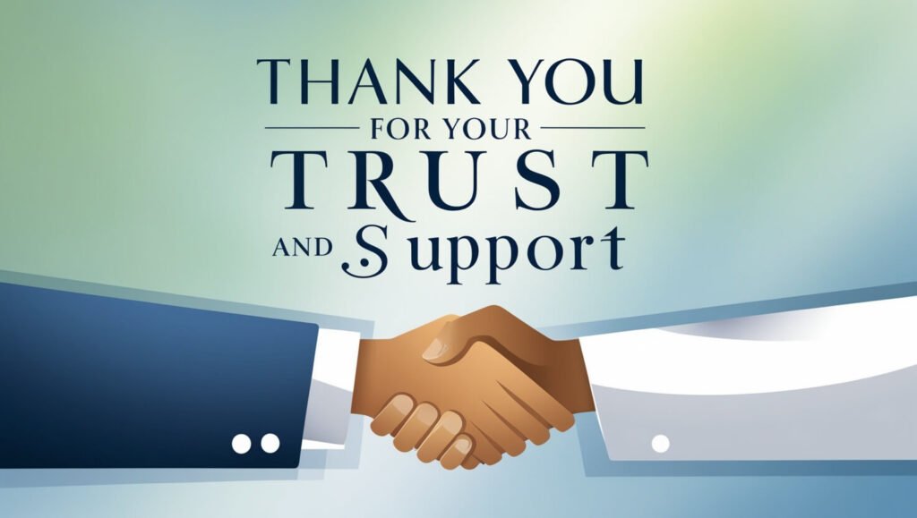 Thank You For Your Trust And Support